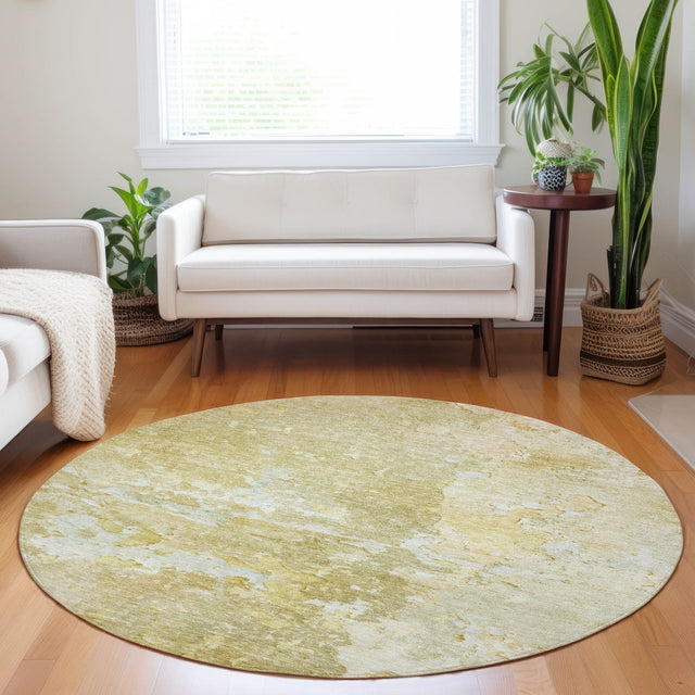 Dalyn Ravenna RN3 Gold Rug shown in a room
