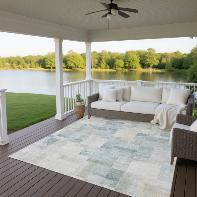 Dalyn Ravenna RN4 Seafoam Rug outdoor lifestyle image