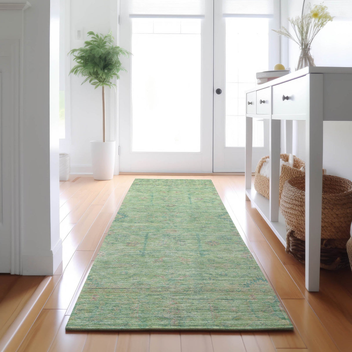 Dalyn Ravenna RN5 Seafoam Rug shown in a room