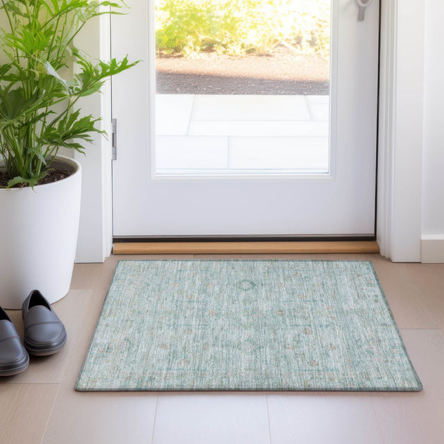 Dalyn Ravenna RN5 Sky Rug shown in a room