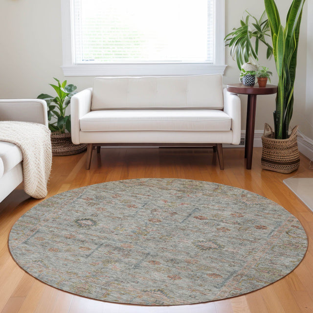 Dalyn Ravenna RN5 Taupe Rug shown in a room