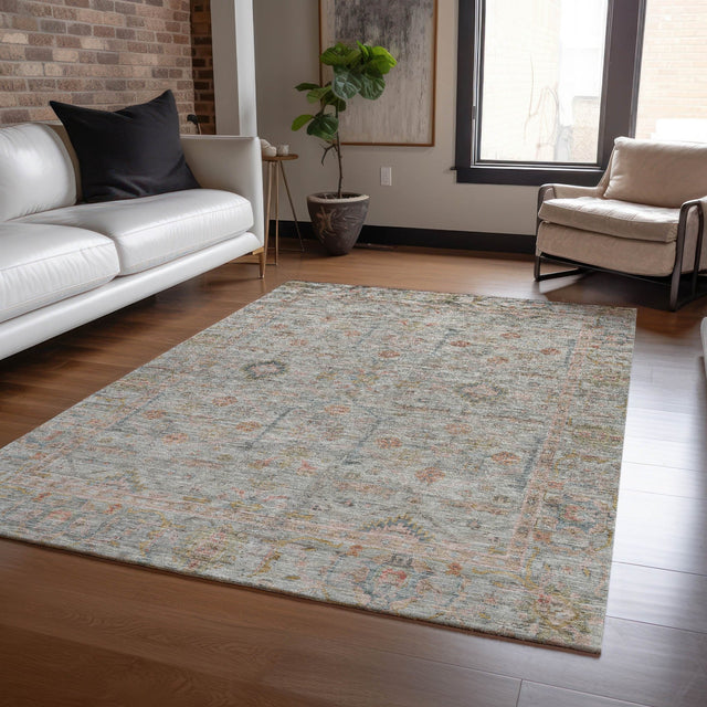 Dalyn Ravenna RN5 Taupe Rug shown in a room