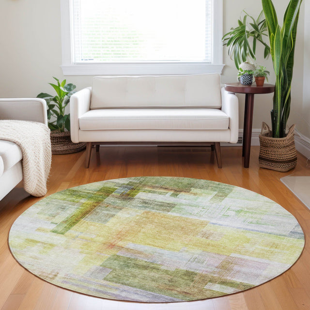 Dalyn Ravenna RN6 Green Rug shown in a room