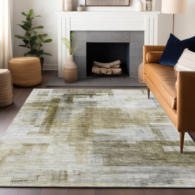 Dalyn Ravenna RN6 Taupe Rug shown in a room
