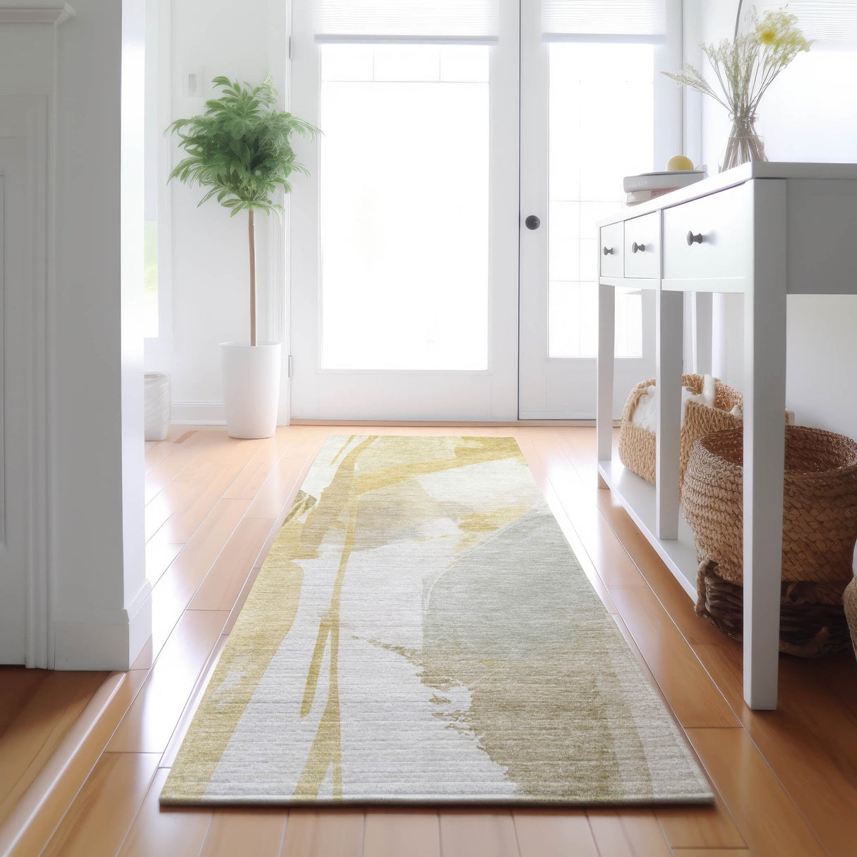 Dalyn Ravenna RN7 Beige Rug shown in a room