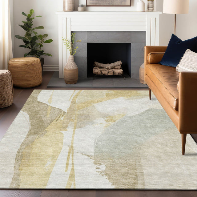 Dalyn Ravenna RN7 Beige Rug shown in a room