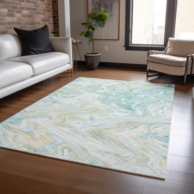 Dalyn Ravenna RN8 Sky Rug shown in a room