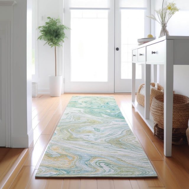 Dalyn Ravenna RN8 Sky Rug shown in a room