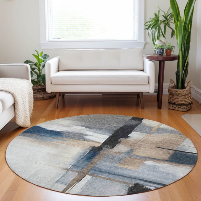 Dalyn Ravenna RN9 Blue Rug shown in a room