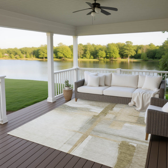 Dalyn Ravenna RN9 Putty Rug outdoor lifestyle image