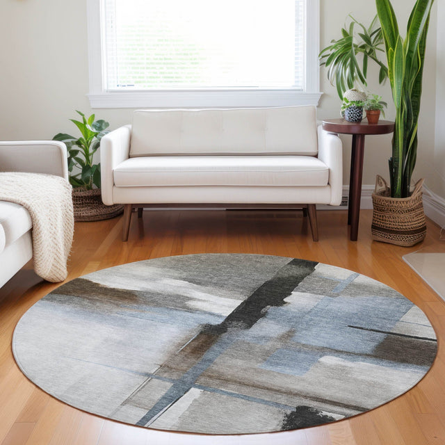 Dalyn Ravenna RN9 Taupe Rug shown in a room