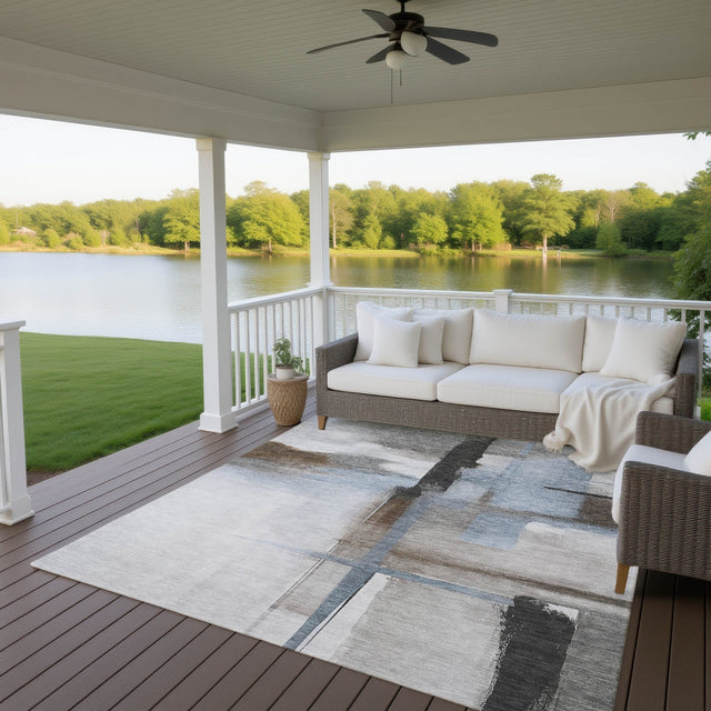 Dalyn Ravenna RN9 Taupe Rug outdoor lifestyle image