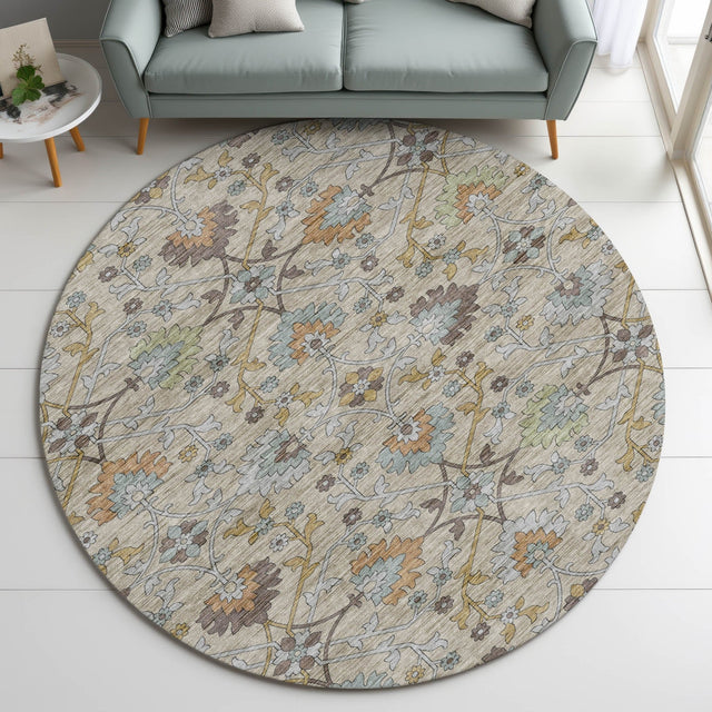 Dalyn Silk Road SR1 Flax Rug shown in a room