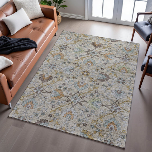 Dalyn Silk Road SR1 Flax Rug shown in a room