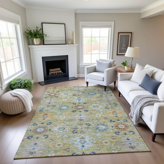 Dalyn Silk Road SR3 Aloe Rug shown in a room