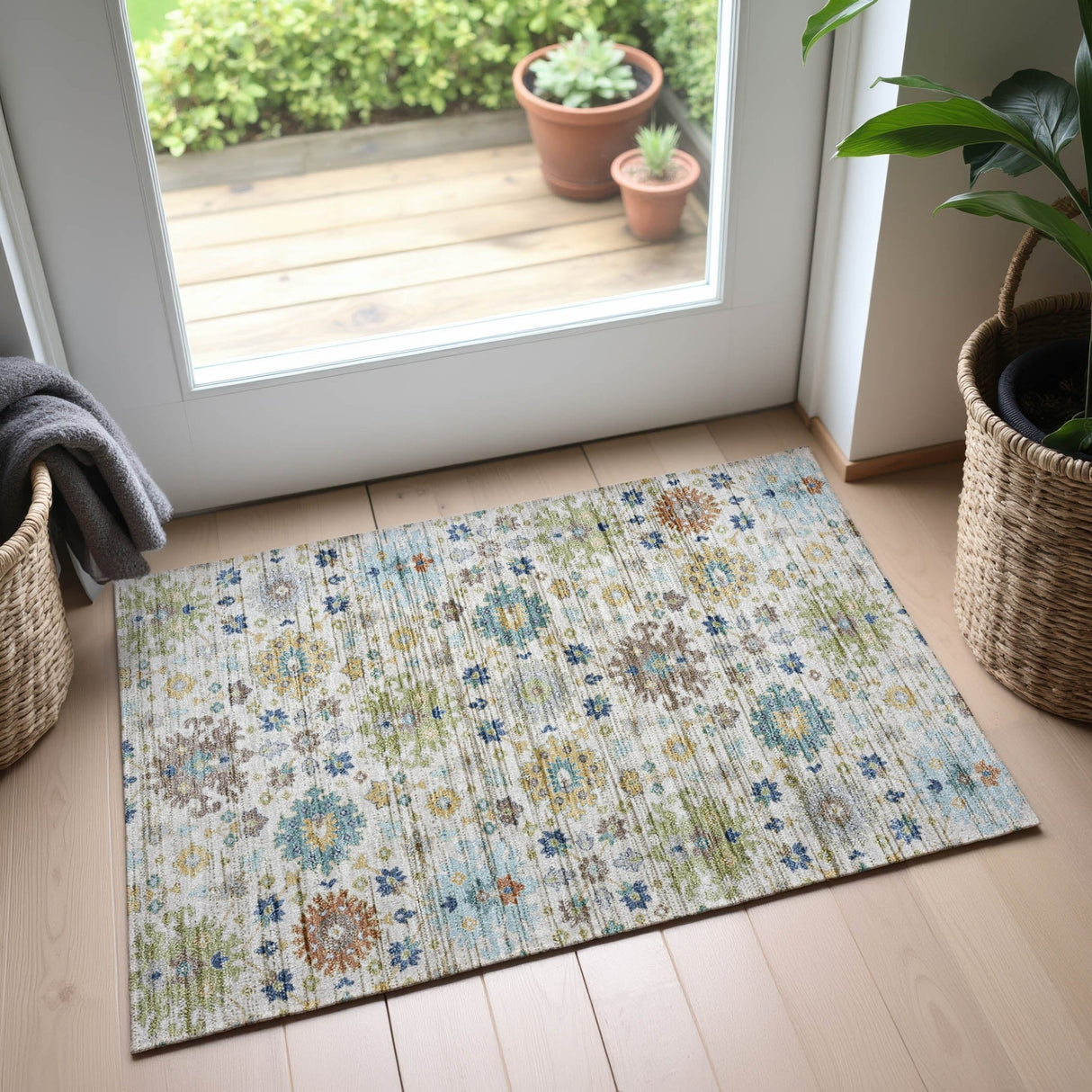 Dalyn Silk Road SR3 Ivory Rug shown in a room