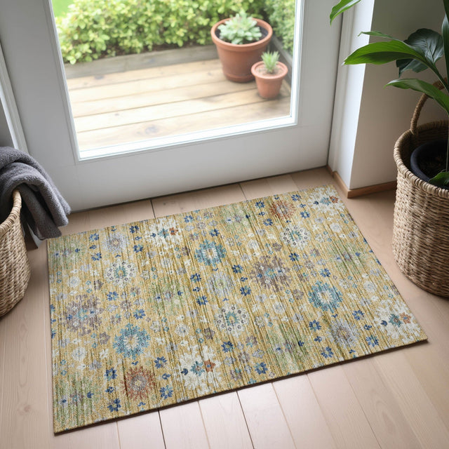 Dalyn Silk Road SR3 Turmeric Rug shown in a room