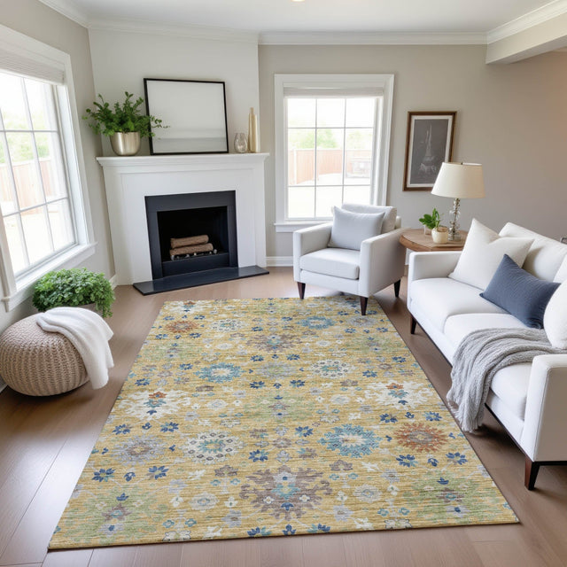 Dalyn Silk Road SR3 Turmeric Rug shown in a room