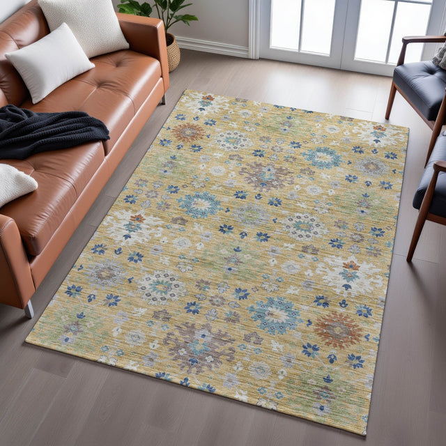 Dalyn Silk Road SR3 Turmeric Rug shown in a room