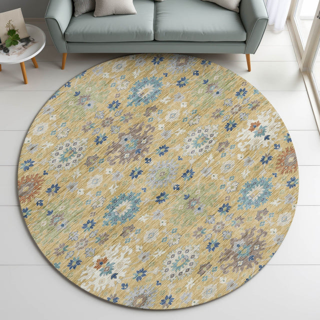 Dalyn Silk Road SR3 Turmeric Rug shown in a room