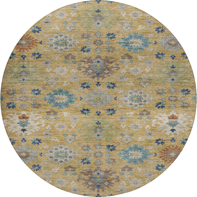Dalyn Silk Road SR3 Turmeric Rug round rug