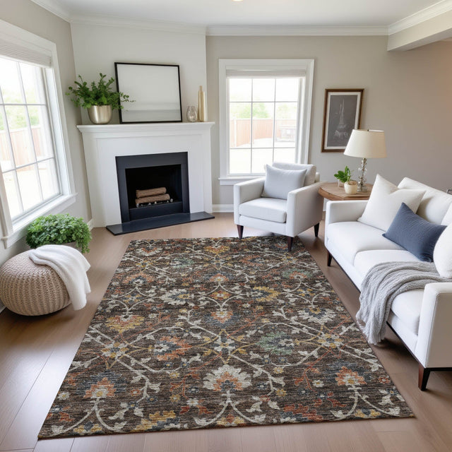 Dalyn Silk Road SR4 Chocolate Rug shown in a room