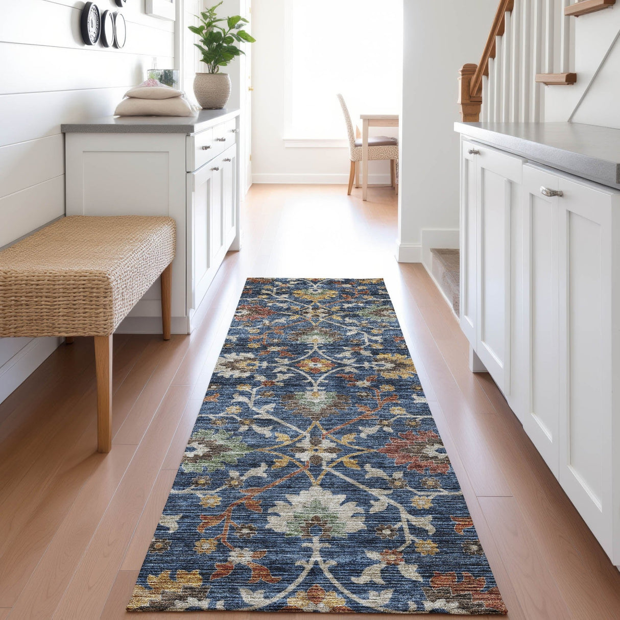 Dalyn Silk Road SR4 Navy Rug shown in a room