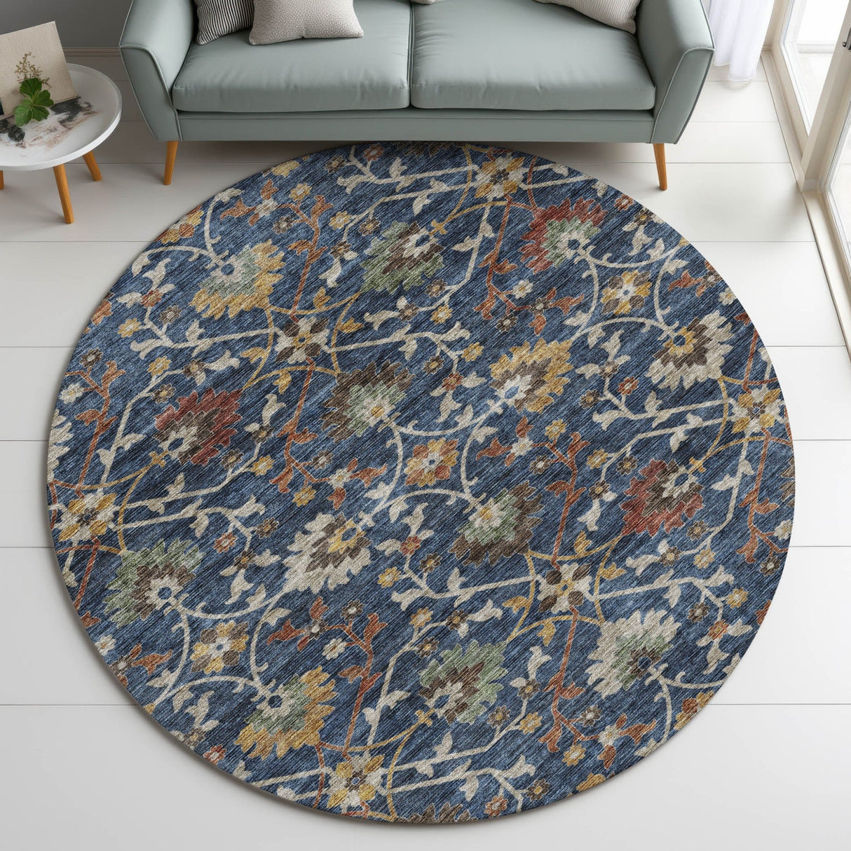 Dalyn Silk Road SR4 Navy Rug shown in a room