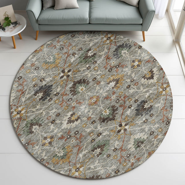 Dalyn Silk Road SR4 Pewter Rug shown in a room