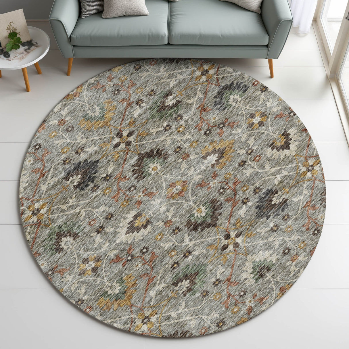 Dalyn Silk Road SR4 Pewter Rug shown in a room