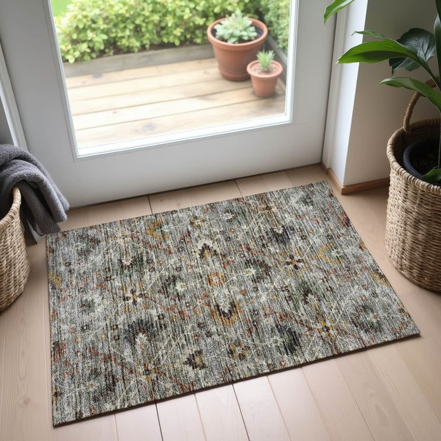 Dalyn Silk Road SR4 Pewter Rug shown in a room