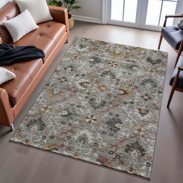 Dalyn Silk Road SR4 Pewter Rug shown in a room