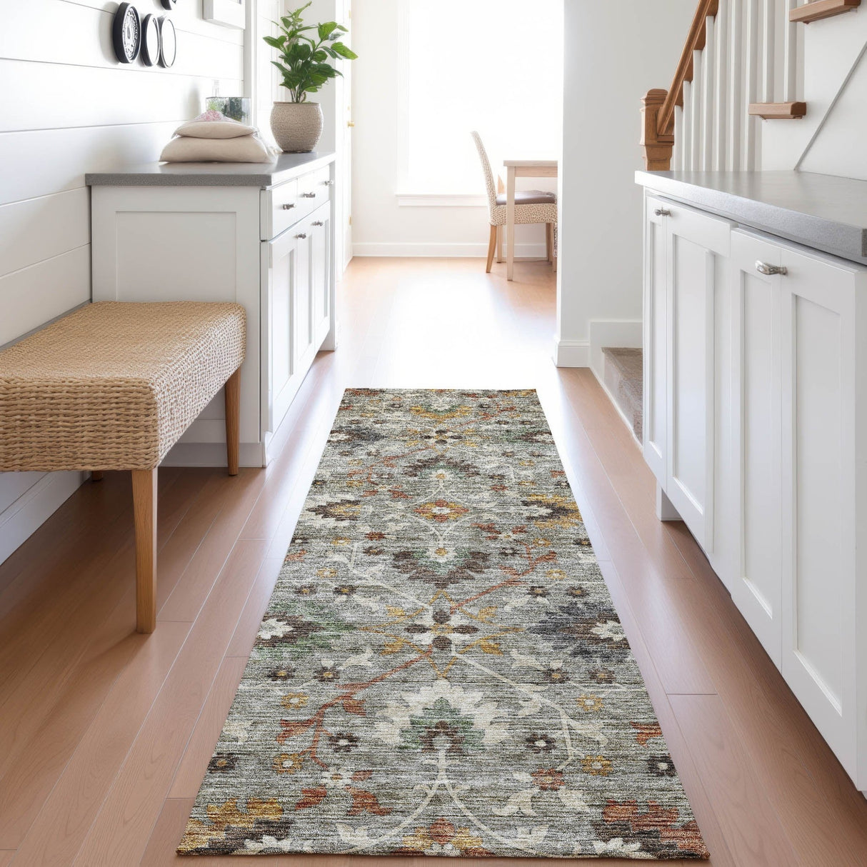 Dalyn Silk Road SR4 Pewter Rug shown in a room