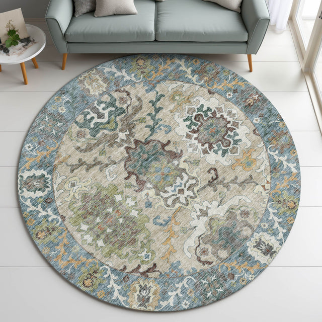 Dalyn Silk Road SR5 Aqua Rug shown in a room