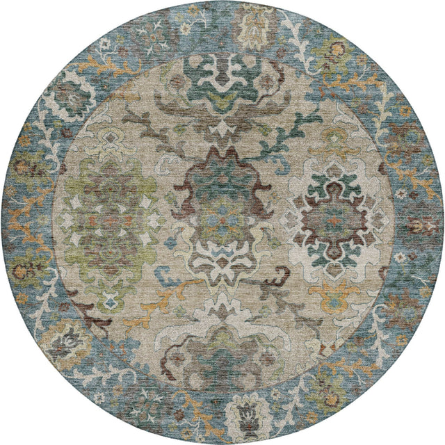 Dalyn Silk Road SR5 Aqua Rug round rug