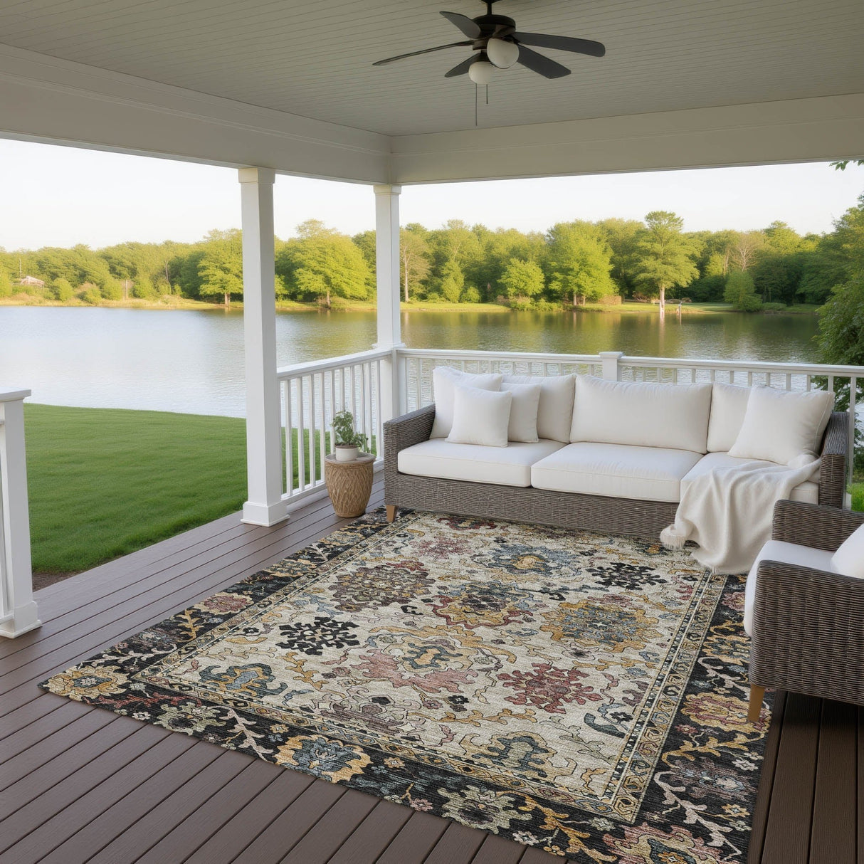 Dalyn Silk Road SR5 Black Rug outdoor lifestyle image