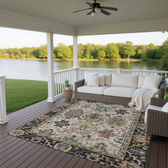 Dalyn Silk Road SR5 Black Rug outdoor lifestyle image
