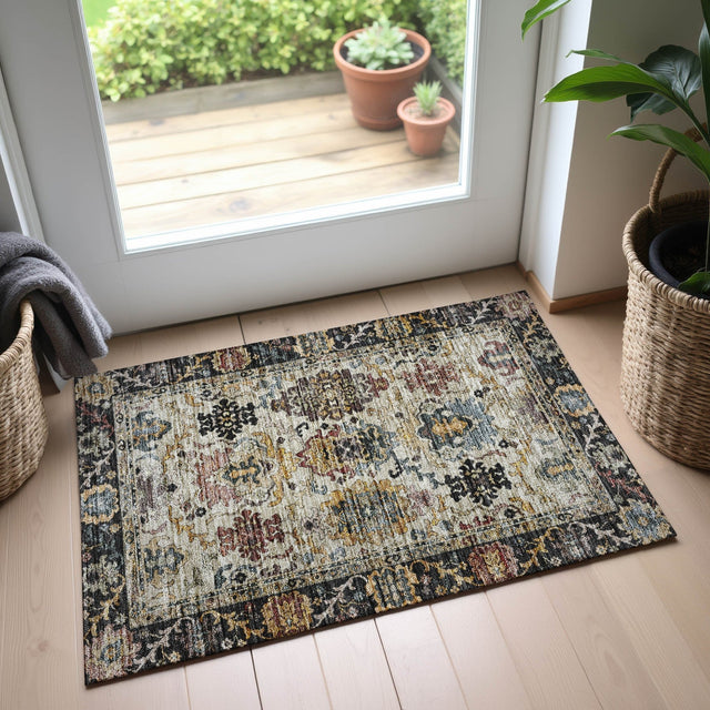 Dalyn Silk Road SR5 Black Rug shown in a room