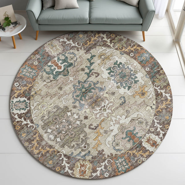 Dalyn Silk Road SR5 Chocolate Rug shown in a room