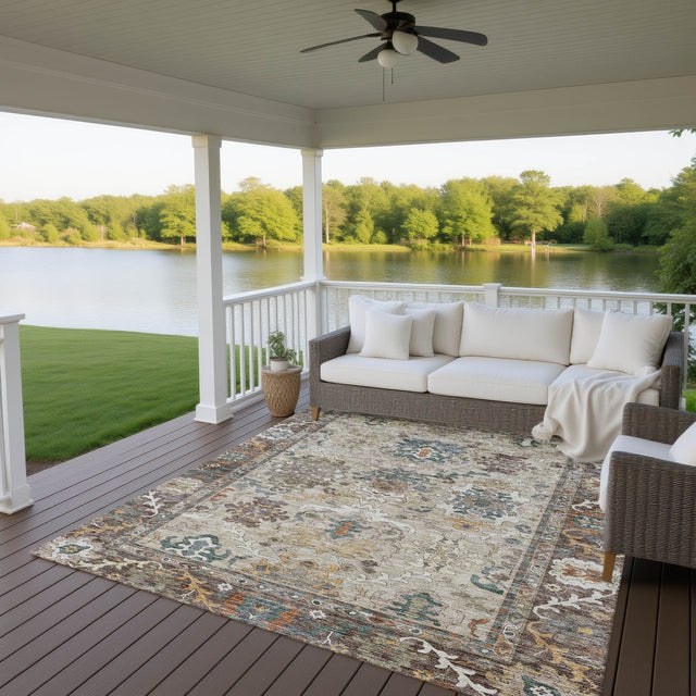 Dalyn Silk Road SR5 Chocolate Rug outdoor lifestyle image