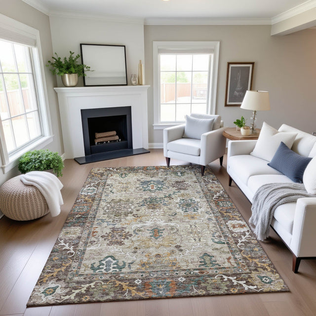 Dalyn Silk Road SR5 Chocolate Rug shown in a room