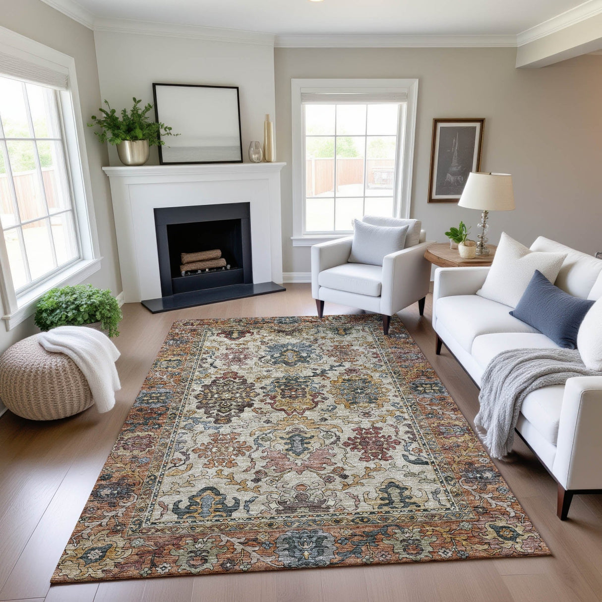 Dalyn Silk Road SR5 Copper Rug shown in a room