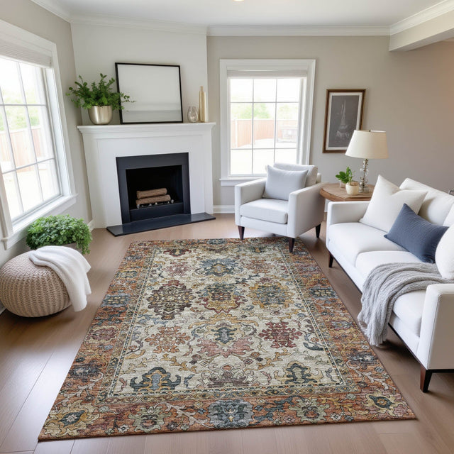 Dalyn Silk Road SR5 Copper Rug shown in a room