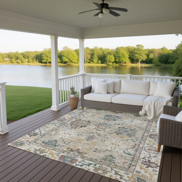 Dalyn Silk Road SR5 Putty Rug outdoor lifestyle image