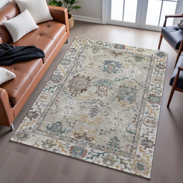 Dalyn Silk Road SR5 Putty Rug shown in a room