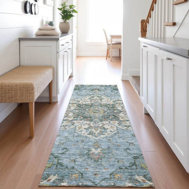 Dalyn Silk Road SR6 Aqua Rug shown in a room