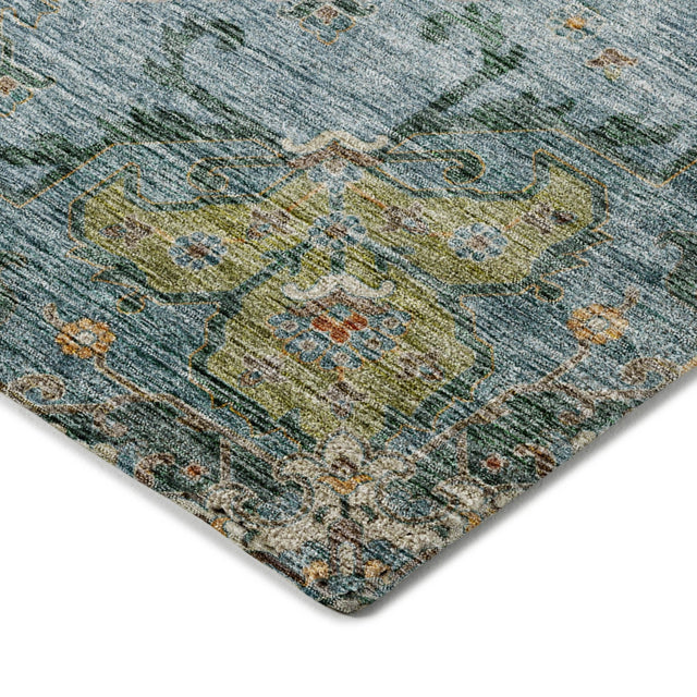 Dalyn Silk Road SR6 Aqua Rug corner detail