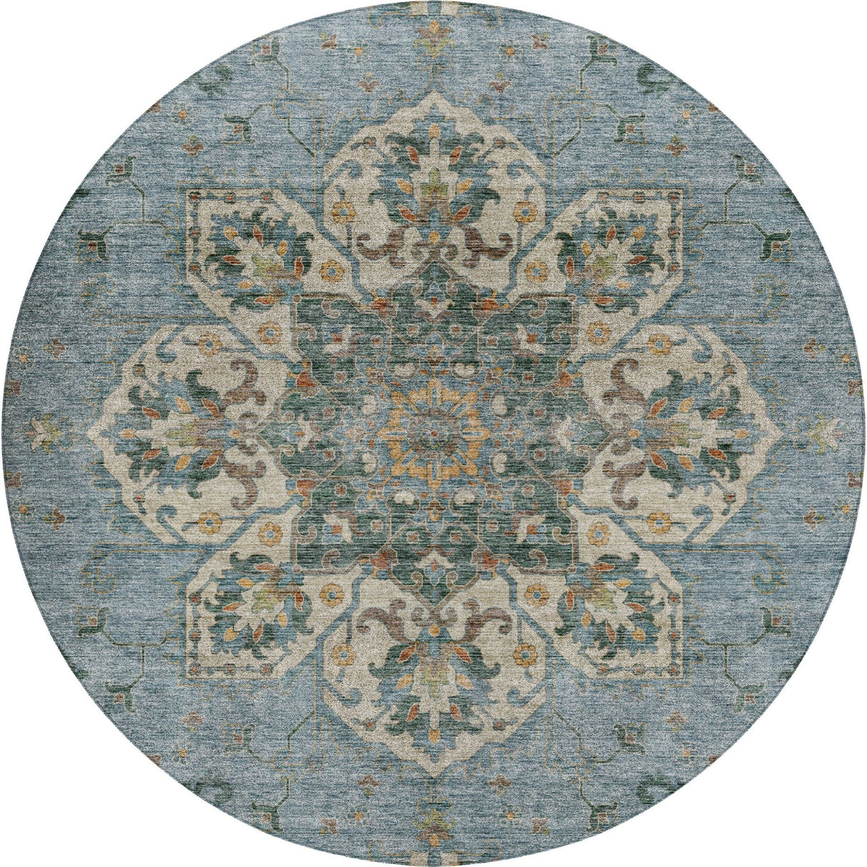 Dalyn Silk Road SR6 Aqua Rug round rug