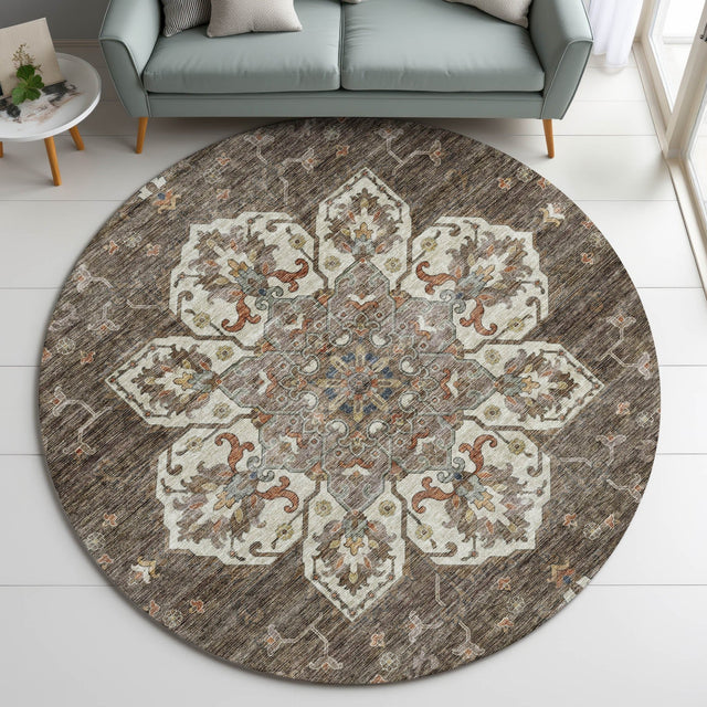 Dalyn Silk Road SR6 Chocolate Rug shown in a room