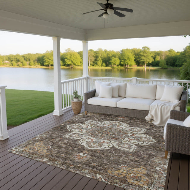 Dalyn Silk Road SR6 Chocolate Rug outdoor lifestyle image
